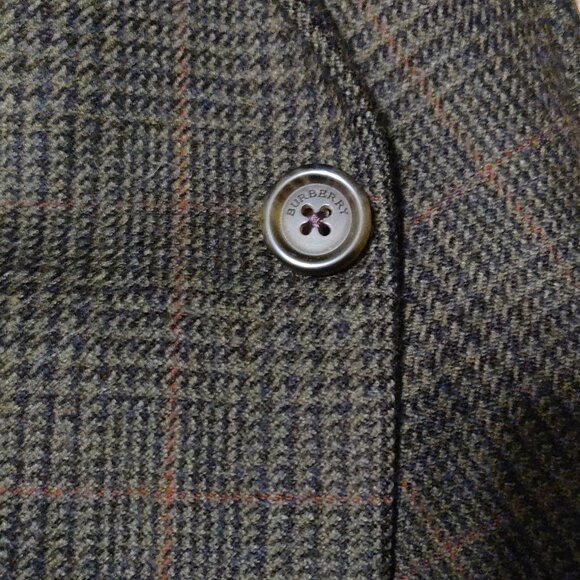 Burberry London 100% Wool Windowpane Plaid Sport Coat Blazer 46R - Picture 9 of 9